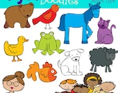 INSTANT DOWNLOAD Bear and Friends Digital clip art