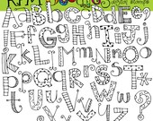 INSTANT DOWNLOAD Alphabet soup digital black line stamps