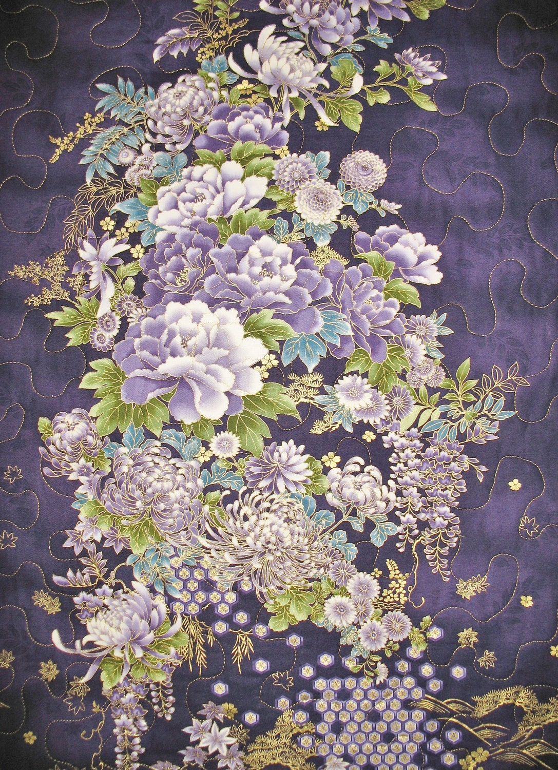 Floral Wall Hanging focus fabric from R Kaufman Imperial Collection
