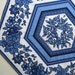 Hexagon Table Topper in Beautiful Blue Timeless Treasures Fabric