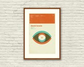DAVID BOWIE Ziggy Stardust Inspired Art Print Concert Poster - 12 x 18 Minimalist, Graphic Design, Mid Century Modern, Retro Home