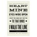 JOHNNY CASH Inspired, Walk The Line Lyric Poster - 11 x17 Typography Art Print, Modern Poster, Retro Home, Vintage, Country Music