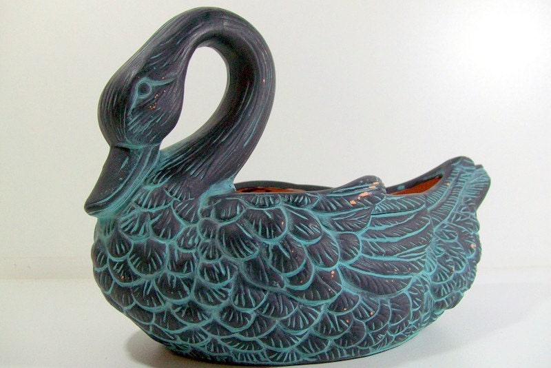Ceramic Swan Vintage Planter