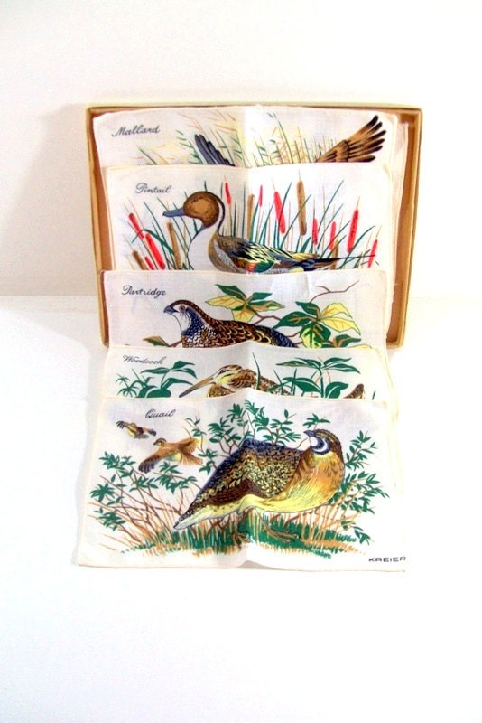 Reserved for Kris -Kreier Linen Wild Life Vintage Cocktail Napkins