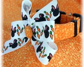 Dog Collar Easter Mickey Minnie Mouse Bunny Ears and Carrots w Bow SIZE MEDIUM Adjustable Dog Collar with D Ring