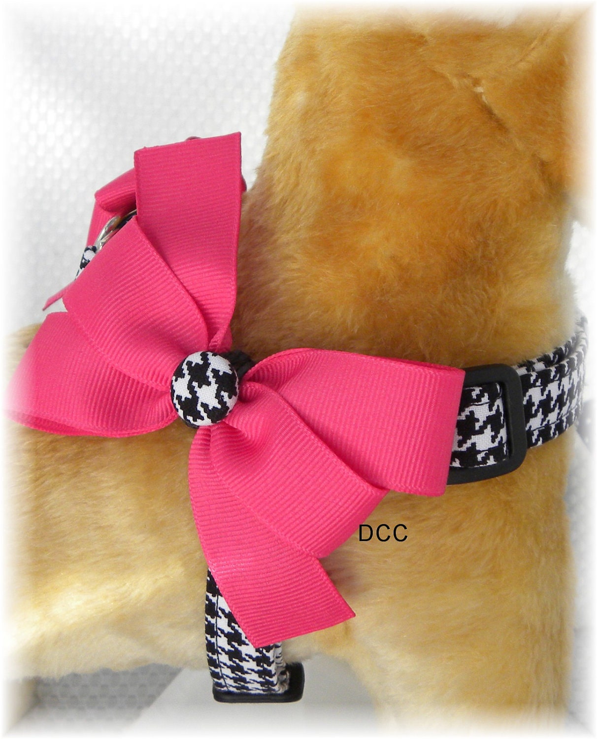 Dog Harness Size MEDIUM Houndstooth Custom Handmade STEP IN Harness Ergonomically Correct Adjusts from Opposite Ends Comfortable