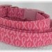 Dog Collar Breast Cancer Awareness Pink Ribbon SIZE SMALL Adjustable Dog Collar with D Ring