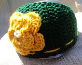 Green and Gold jeweled head wrap.  Chic football fan