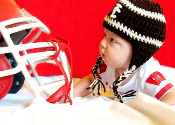 Crochet Football Hat- photo prop