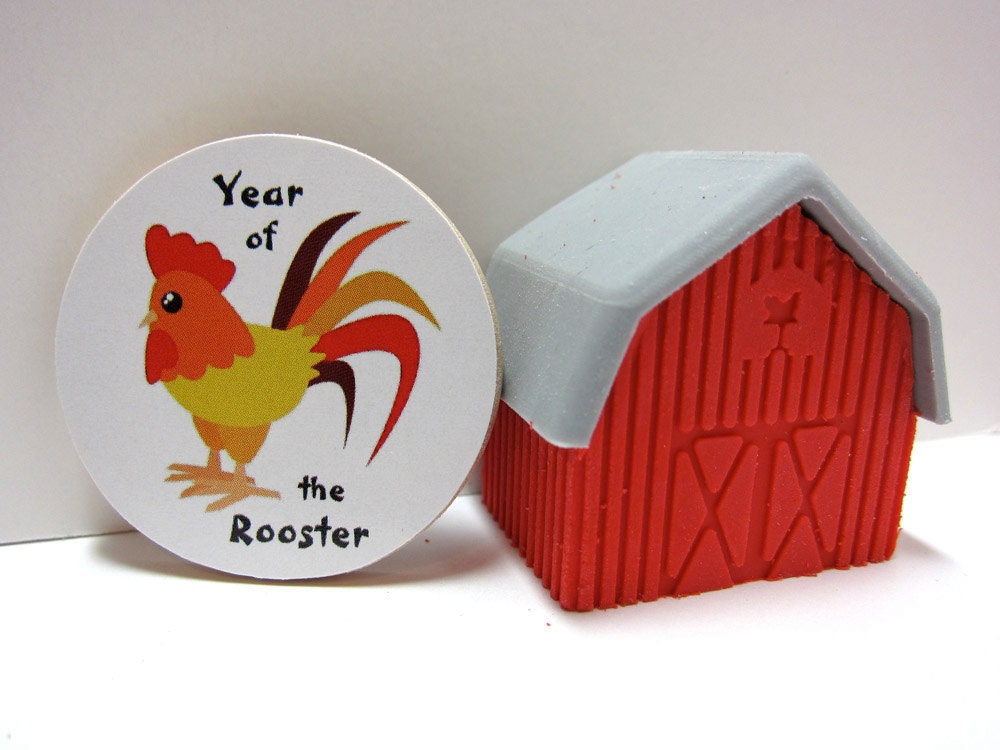 Chinese Zodiac - Year of the Rooster - Wood Magnet
