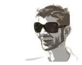 Grey sunglasses boy portrait - print 8x11.5 inch (21x29.5 cm)