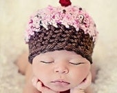 Newborn Baby Girl Photo Prop Cupcake Hat
