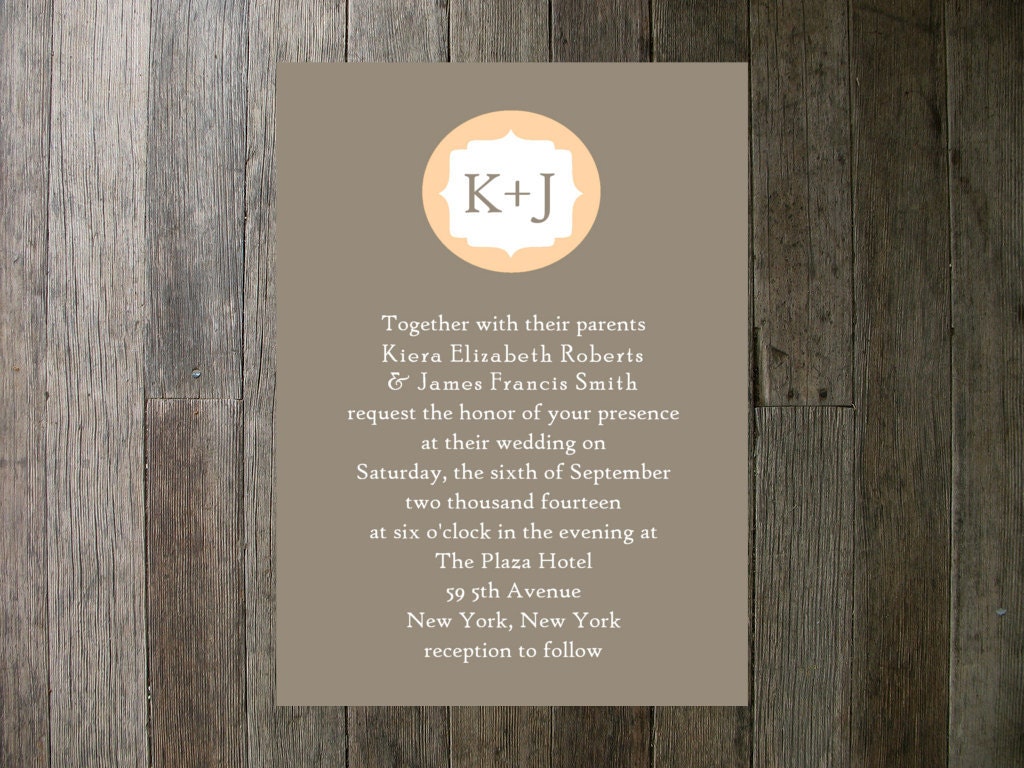 Printable Wedding Invitation - Gray and Pink Outlines
