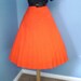 VINTAGE 1950s 1960s Red Accordion Style Pleated Full Skirt