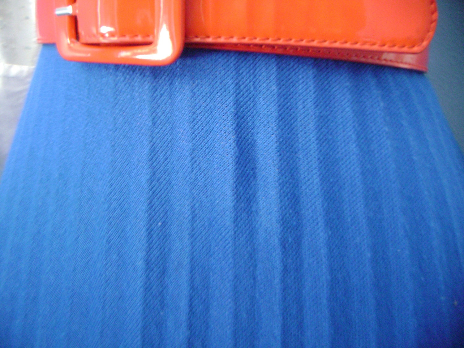 VINTAGE 1960s 1980s Royal Blue Accordion Style Pleated Full Skirt