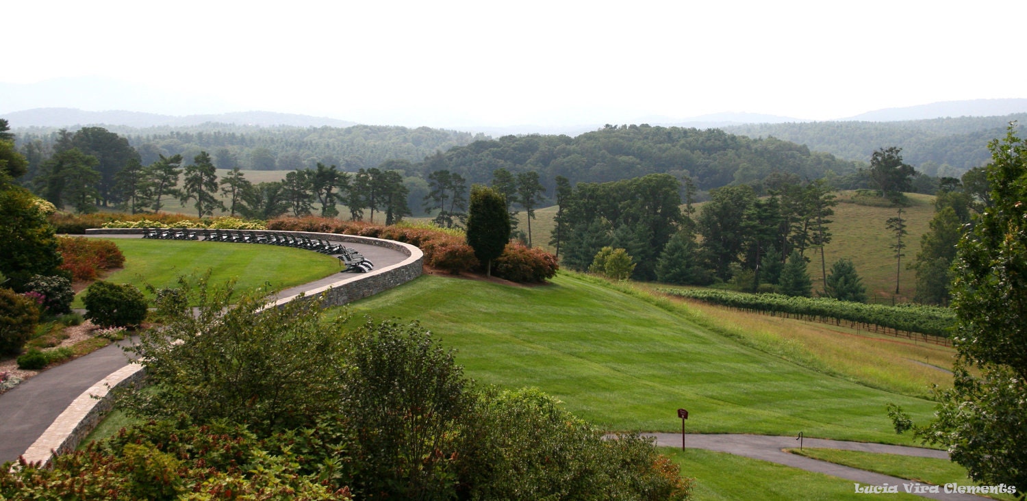 A view of the Appalachian Mountains from a veranda of The Biltmore Estate Inn, Asheville, NC