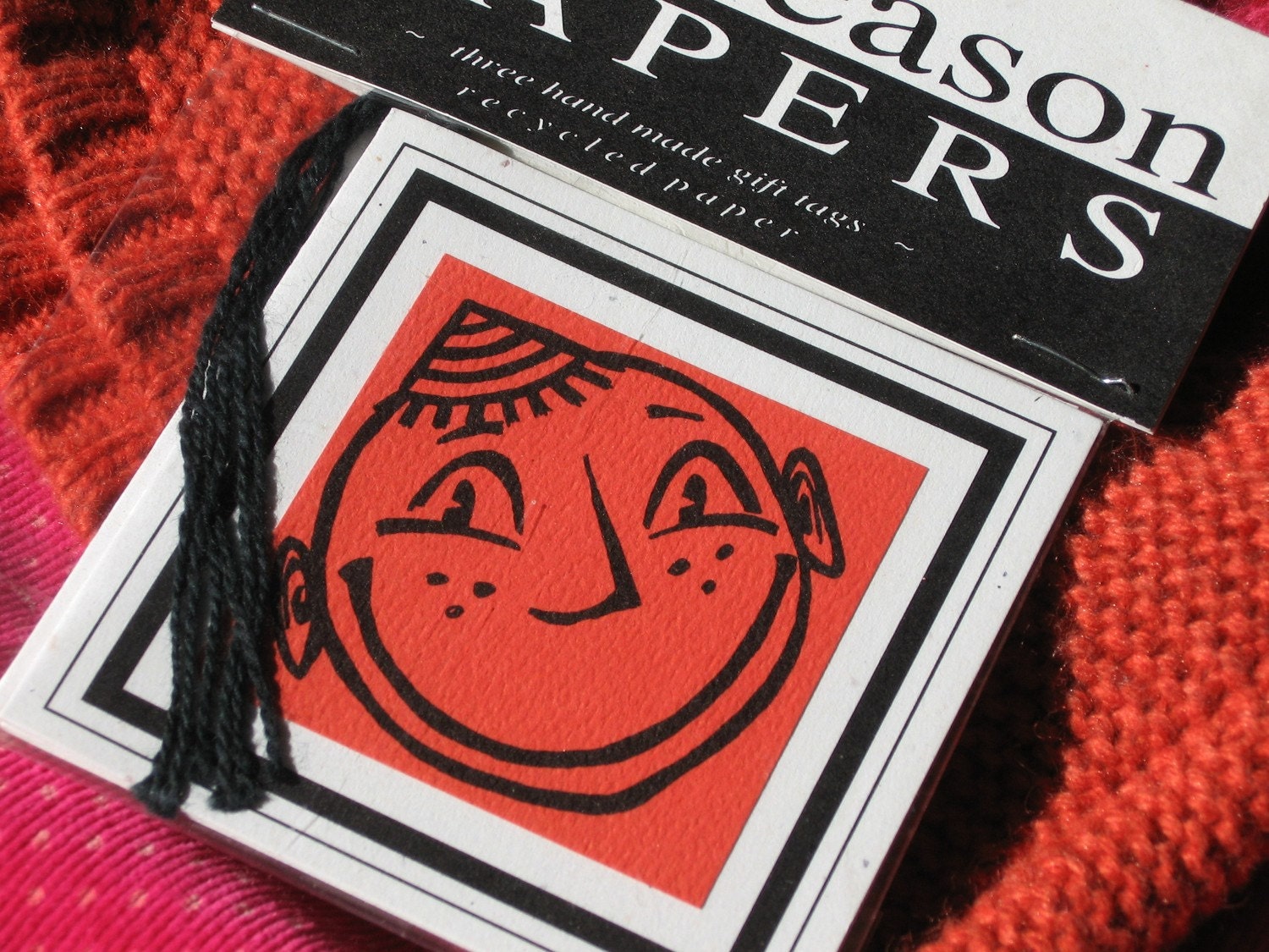 HAPPY FACE gift tag set of 3