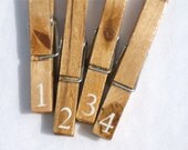 NUMBERS CLOTHESPINS natural wood hand painted magnetic clothespin set