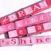 DREAM SHINE be kind be happy hand pink painted magnetic clothespin set