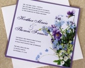 Wild Spring Flower Bouquet Wedding Invitation, Deposit