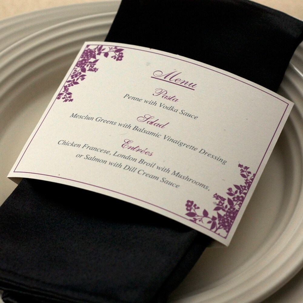 Dinner Menu Wedding