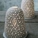 Medium Porcelain Pierced Tea Light Holder with Heart