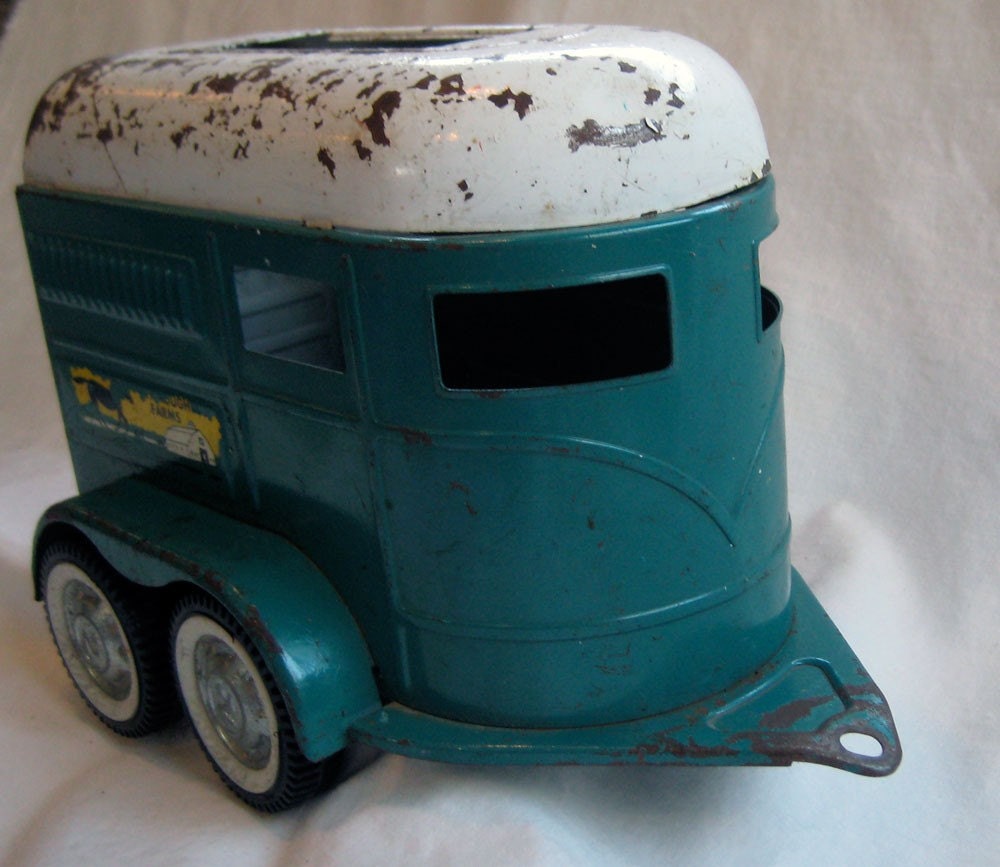 Vintage Nylint Metal Toy Horse Trailer by departmint on Etsy