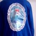 DISNEY PRINCESS ARIEL patch applique the little mermaid royal blue cardigan with red felt bow broach