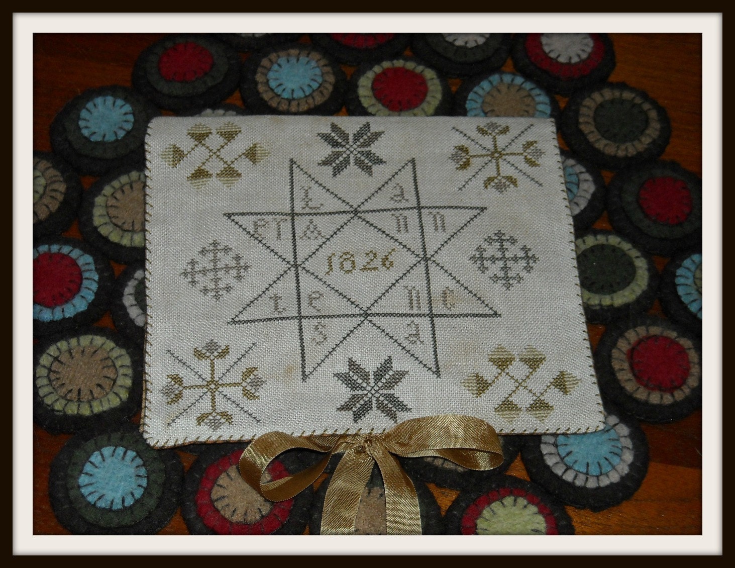 Anne Lancaster's1826 Needle Book, Pineberry Lane Rustic Cross Stitch, Primitive Motifs - FREE US SHIPPING