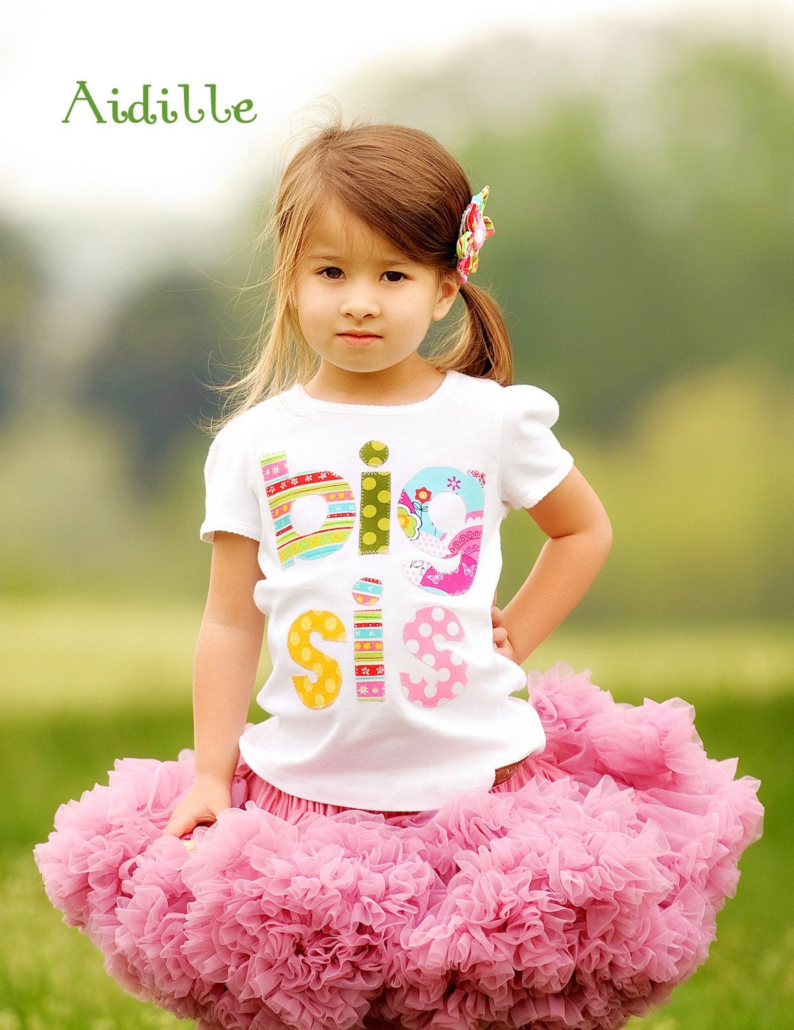 Big Sis Shirt Sister Applique Shirt Tee Birth Announcement Short Sleeved