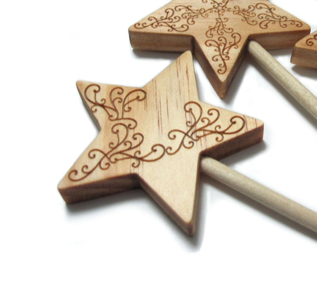Natural wood wand 3 magic wand play fairytale fantasy kids children