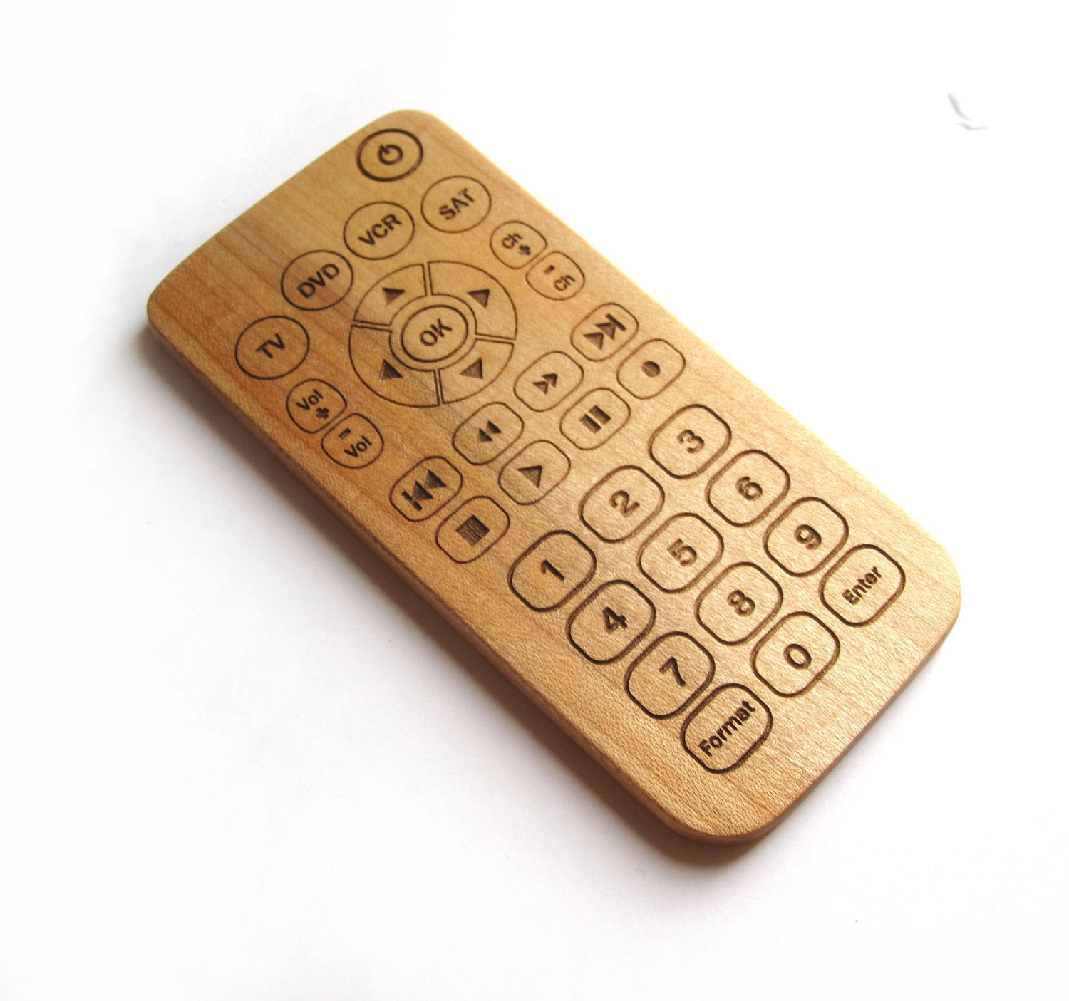 TV Remote control toy - wood teether for baby teething geek techie