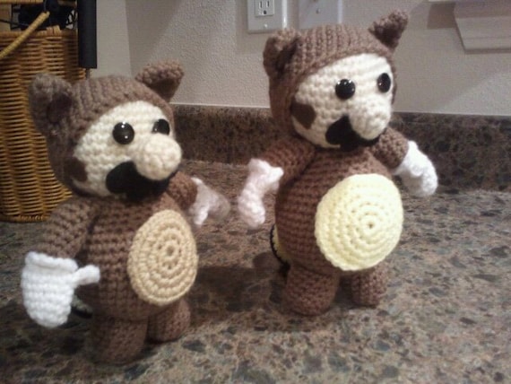 Tanooki Mario Amigurumi FREE U.S. Shipping