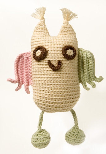 FREE SHIPPING Eco-friendly, Organic Baby Toy - Squishi Owl  (baby shower gift, special occasion baby gift)