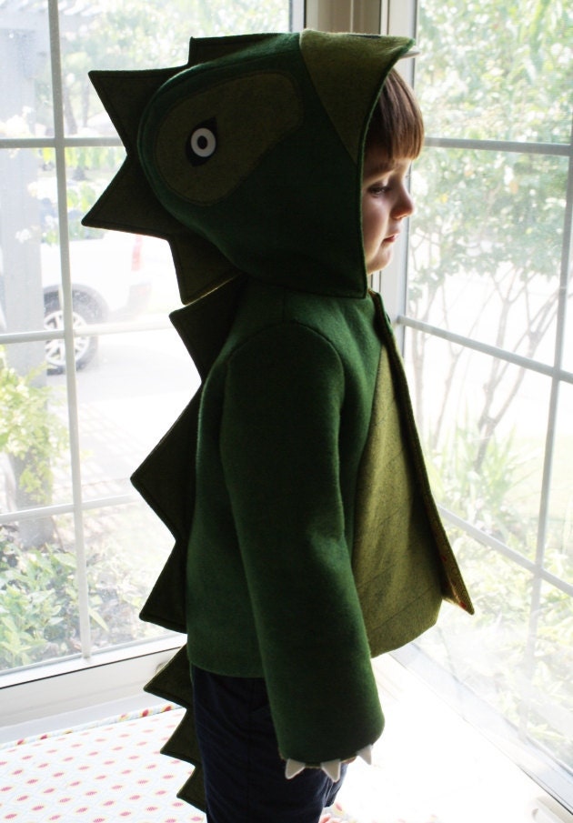 Kids Coat: Cheeky Green Dinosaur