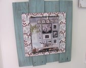Aqua Washed Up Cycled Reclaimed Wood Plank Picture Frame - Pottery Barn Inspired - Home Decor - Rustic - Vintage - Shabby Chic - Recycled