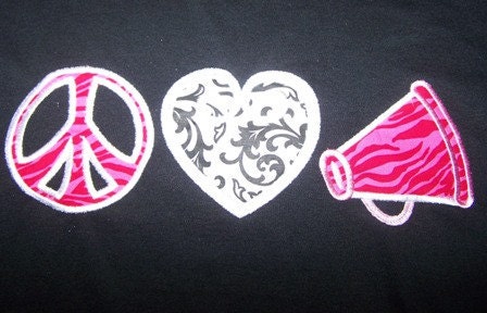 Peace Love and Cheer School Shirt Peace Love and Cheerleading Spirit Shirt Megaphone