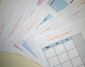 PLANNER REFILL- half size basic set 5 PDF printable planner calendar templates tangerine