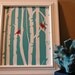 Birch Tree Forest Love Birds Carved Initials  -  Wedding gift or Anniversary Gift - Gift for her - Art Print 8"x10"
