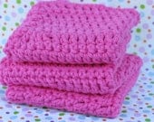 Crochet Baby Washcloths - Pink