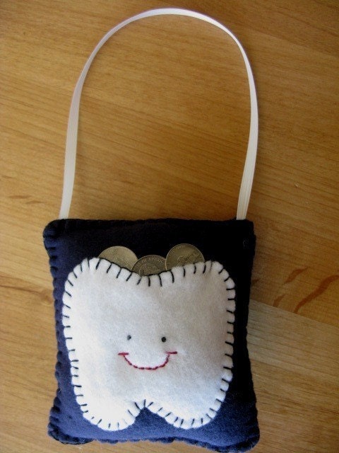 Navy Blue Tooth Fairy Pillow