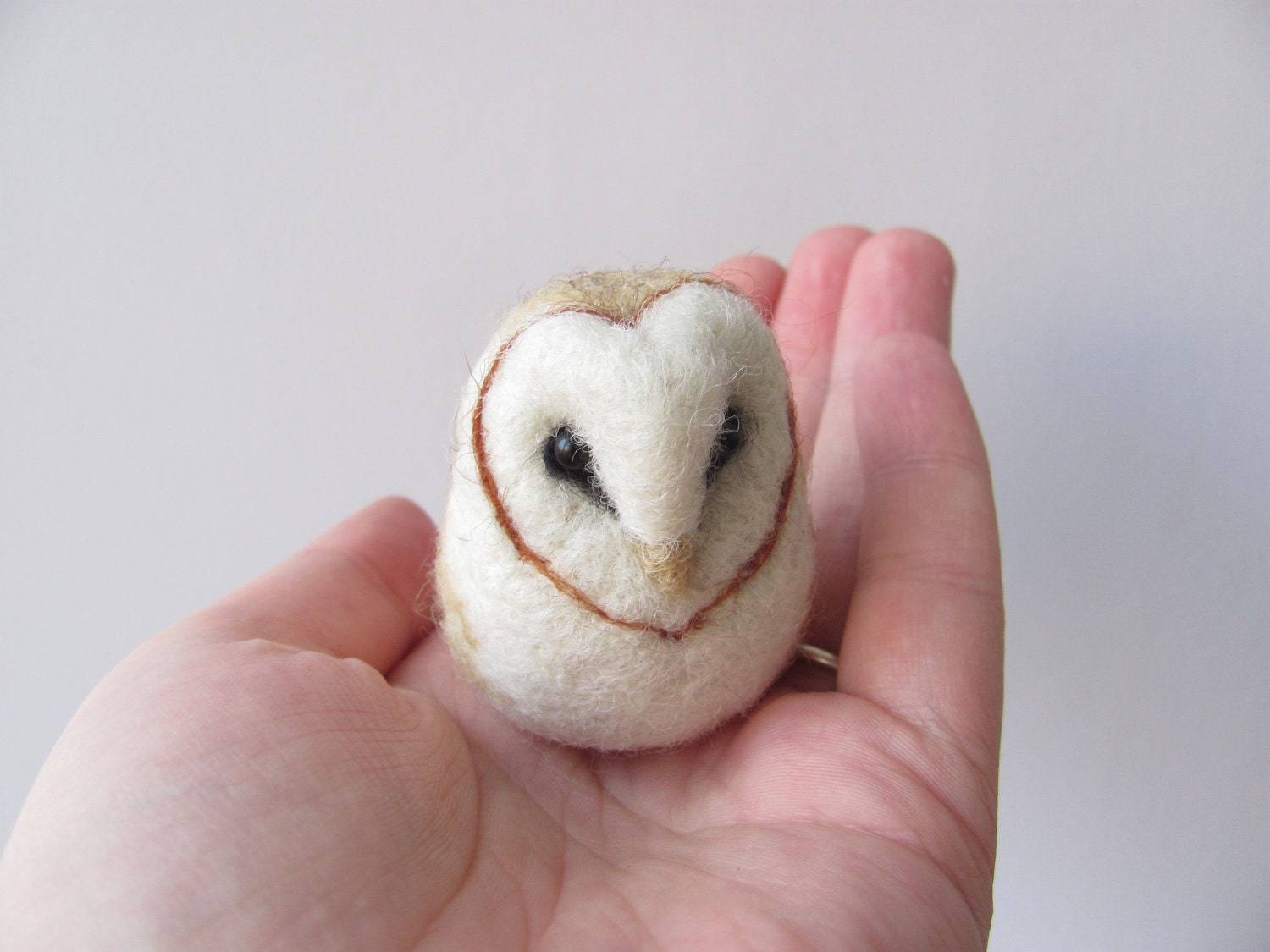 Small needle felted barn owl