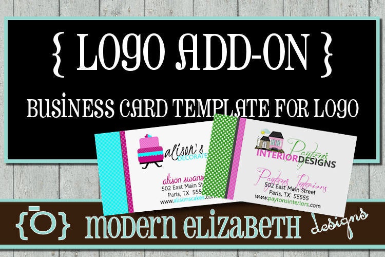 Business Card Template add-on to go with any logo purchased from Modern Elizabeth