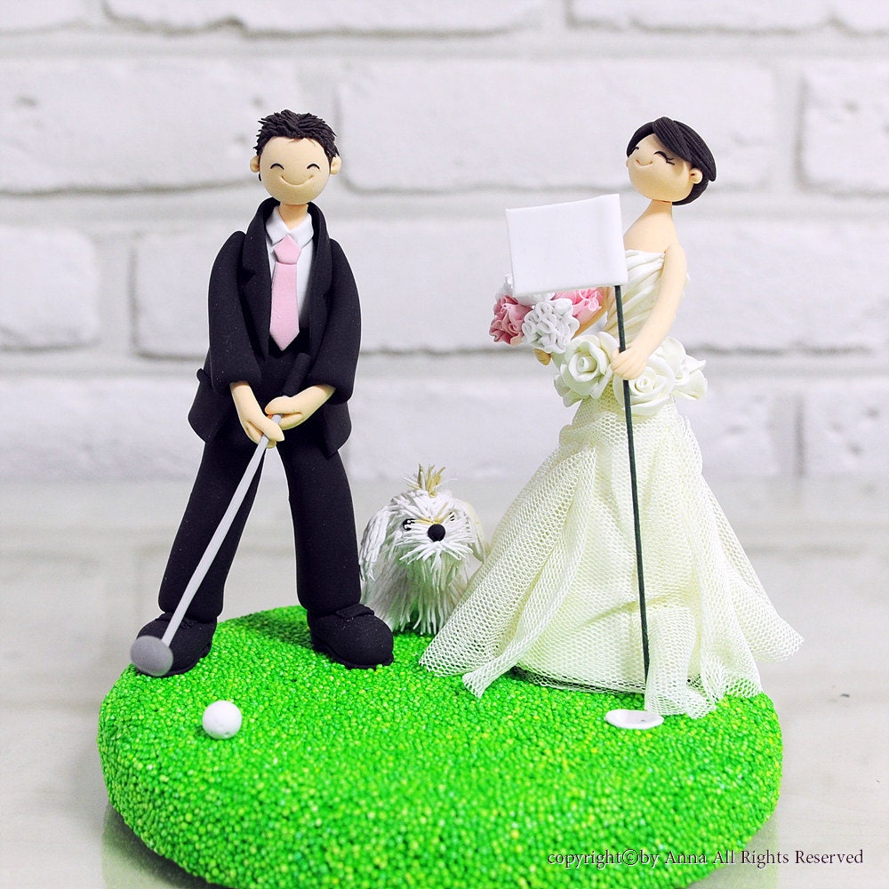 Golf mania couple custom wedding cake topper Decoration Keepsake Gift