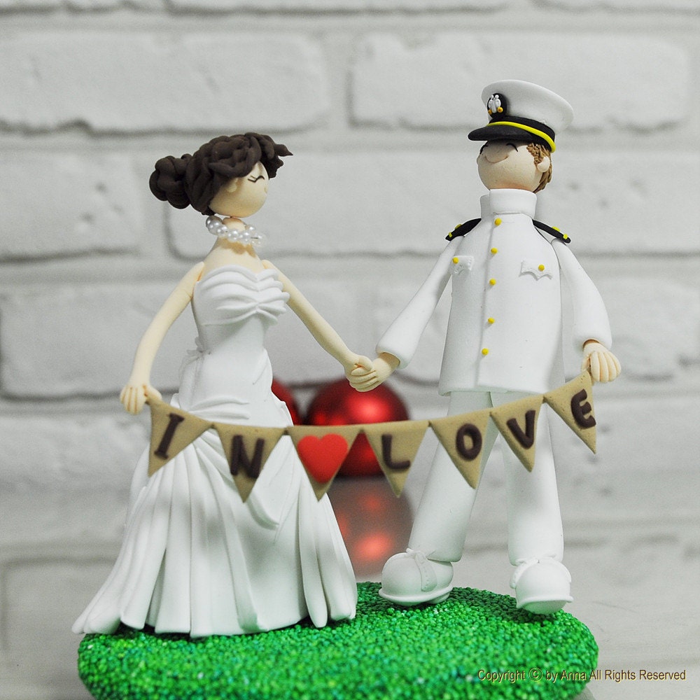 In love military custom wedding cake topper by annacrafts on Etsy