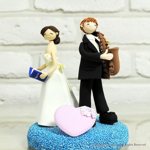 Teacher and music mania wedding cake topper gift decoration