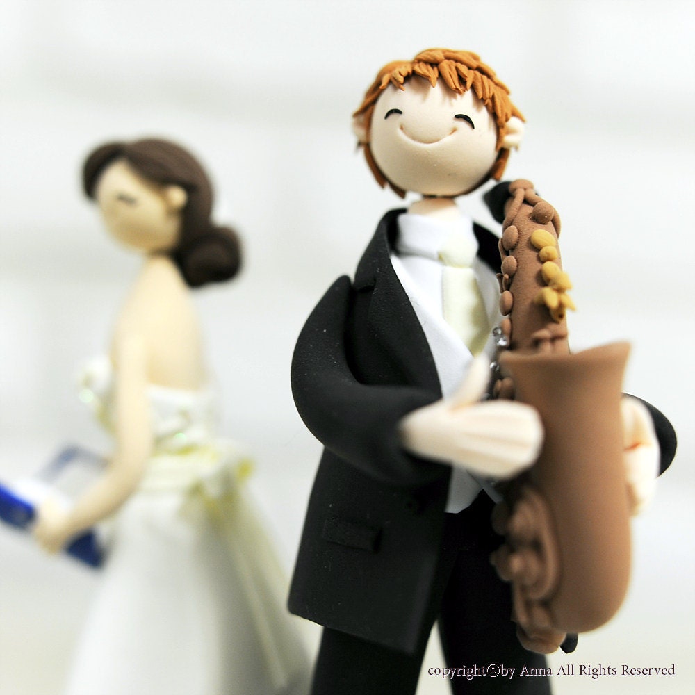 Teacher and music mania wedding cake topper gift decoration