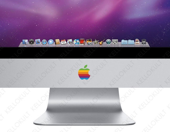 iMac Apple Retro Logo Overlay