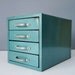 Industrial Teal Wards Storage Chest - Industrial Metal Tool Storage - Industrial Jewelry Box - Desk Top Storage