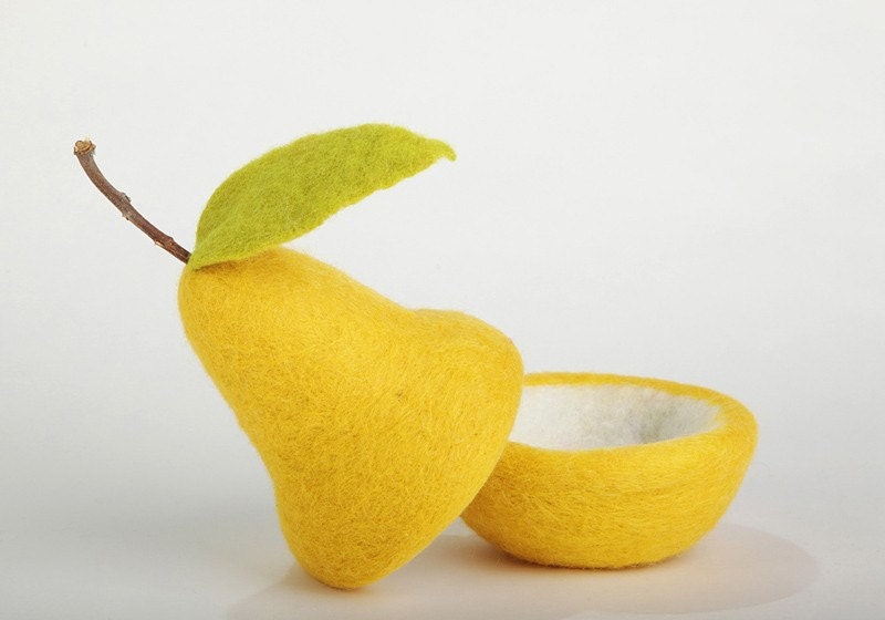 Needle Felted Pear Bowl
